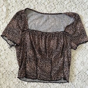 SHEIN Cheetah Print Crop Top